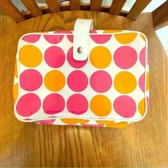 🌈 6/$60, Lancôme White Pink Orange Toiletry Bag Hanger 7” H x 10” W - Picture 10 of 10